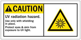 uv radiation hazard warning label