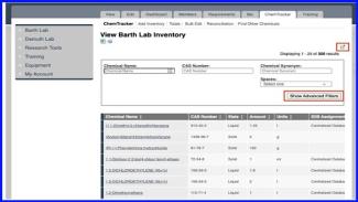 view inventory on chemtracker