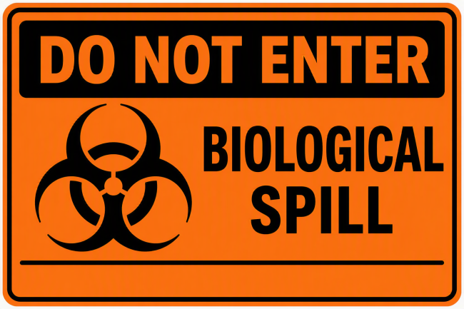 Do Not Enter - Biological Spill sign